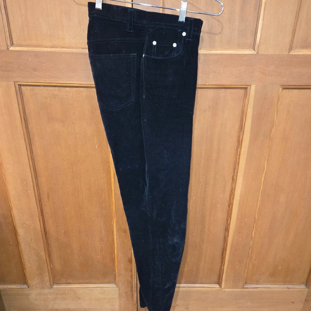 Liz Claiborne Women's Velour Pants Black 5 Pocket with Zipper Size 8